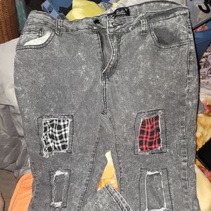 Roma studio faded patchwork jeans